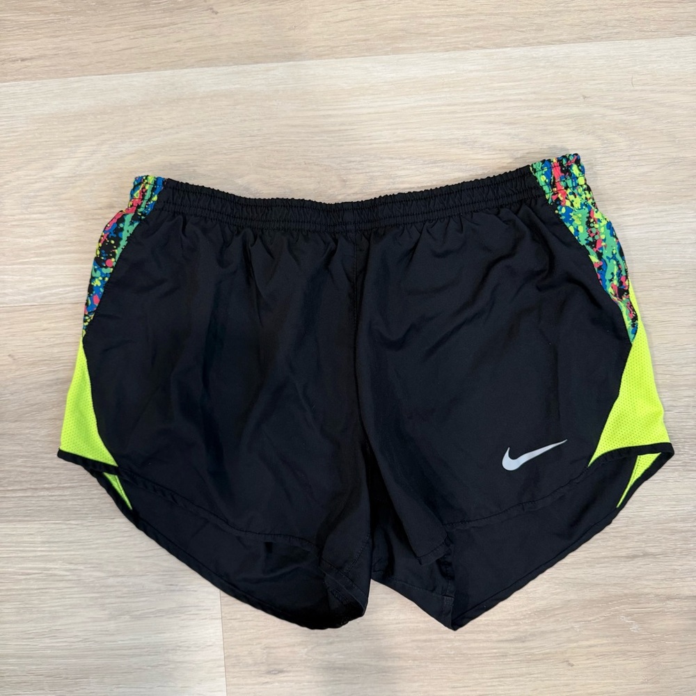 Nike Black Shorts with Neon and Multicolor Details